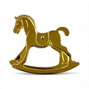 Vintage 1940's Children's Disney Pin Gold Tone Hobby The Horse Rocking